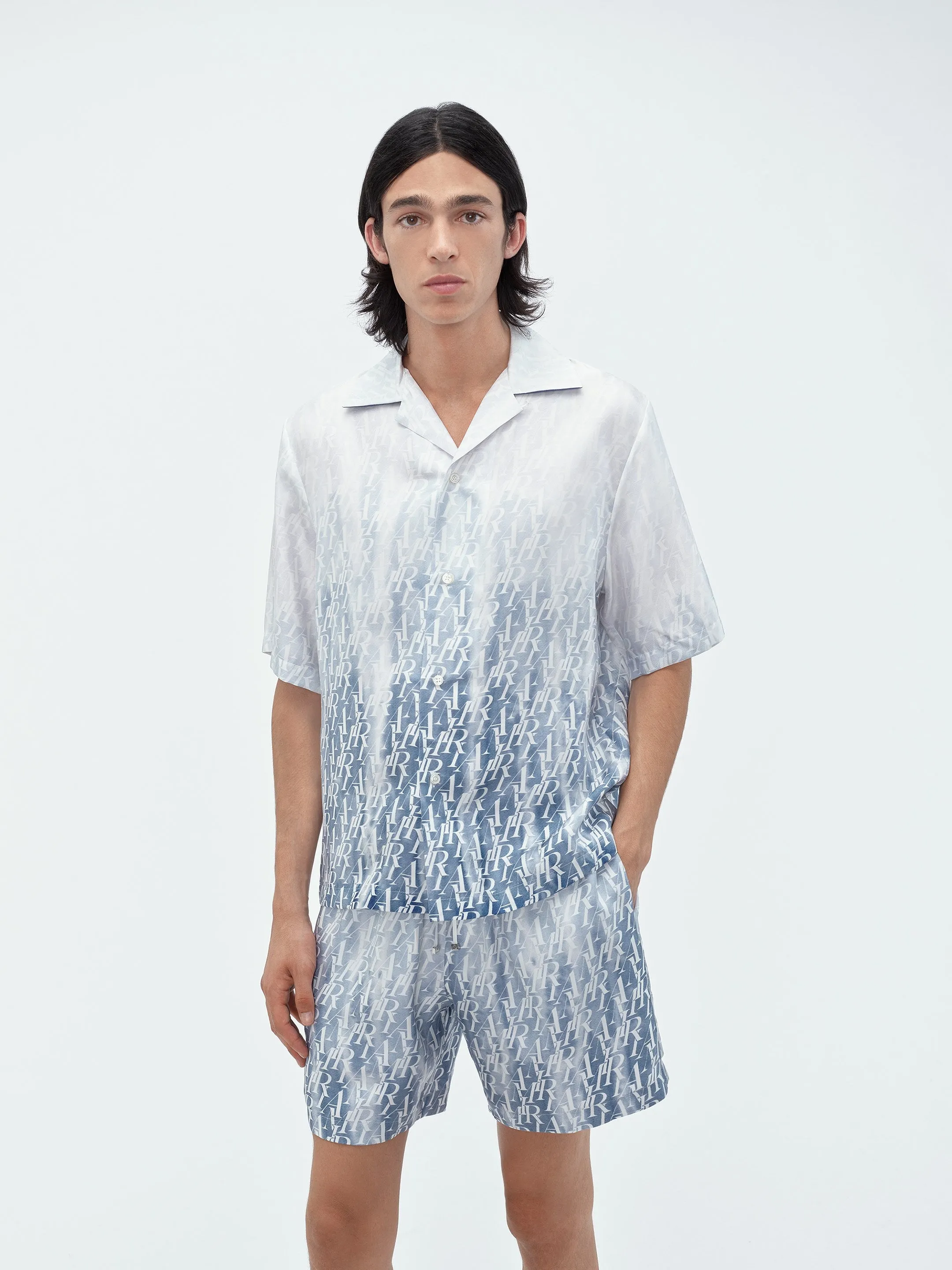 GRADIENT AMIRI REPEAT BOWLING SHIRT - Ashley Blue sold by AMIRI product image thumbnail 3