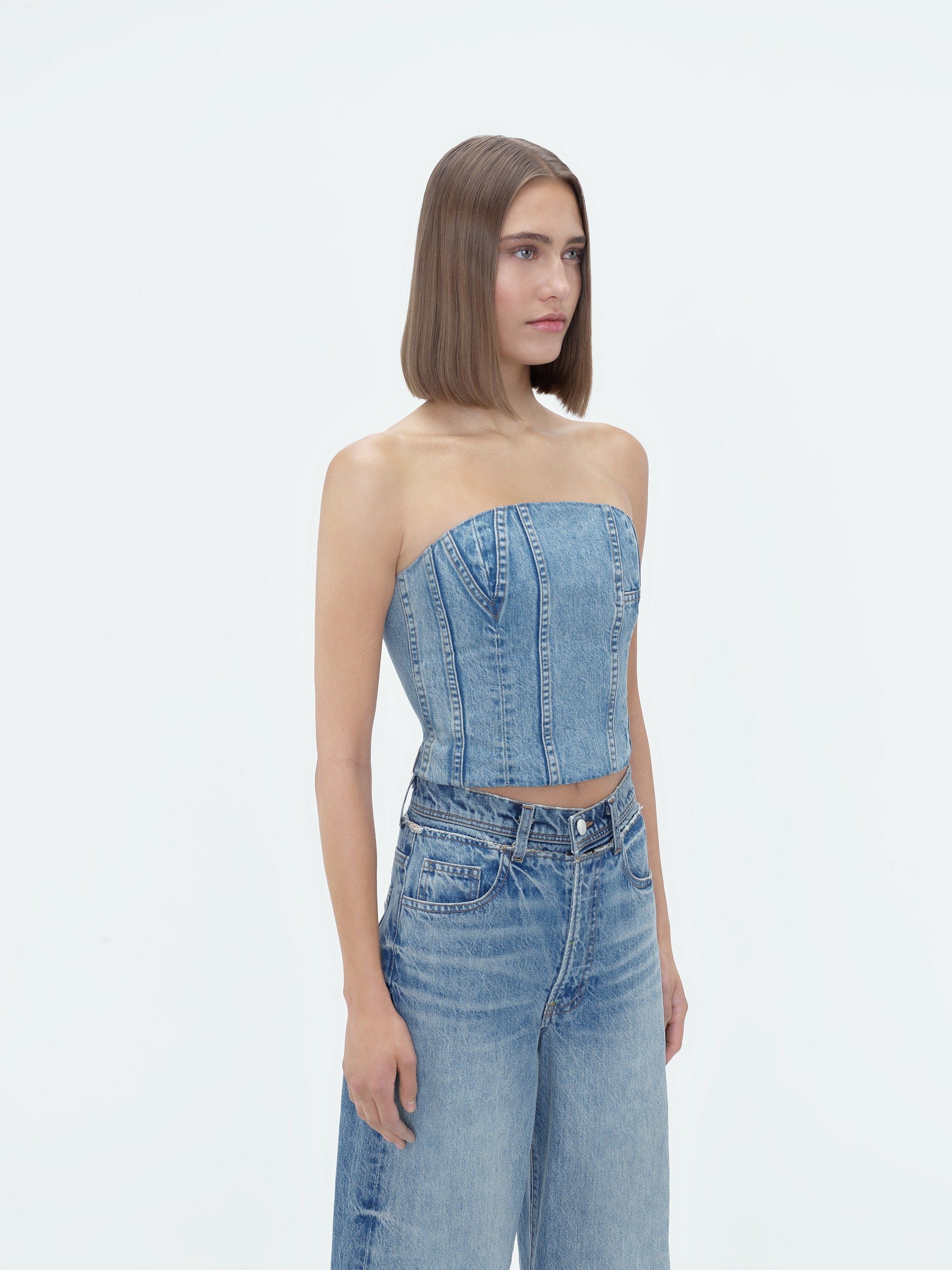WOMEN - MA BUSTIER - VINTAGE INDIGO sold by AMIRI product image thumbnail 3
