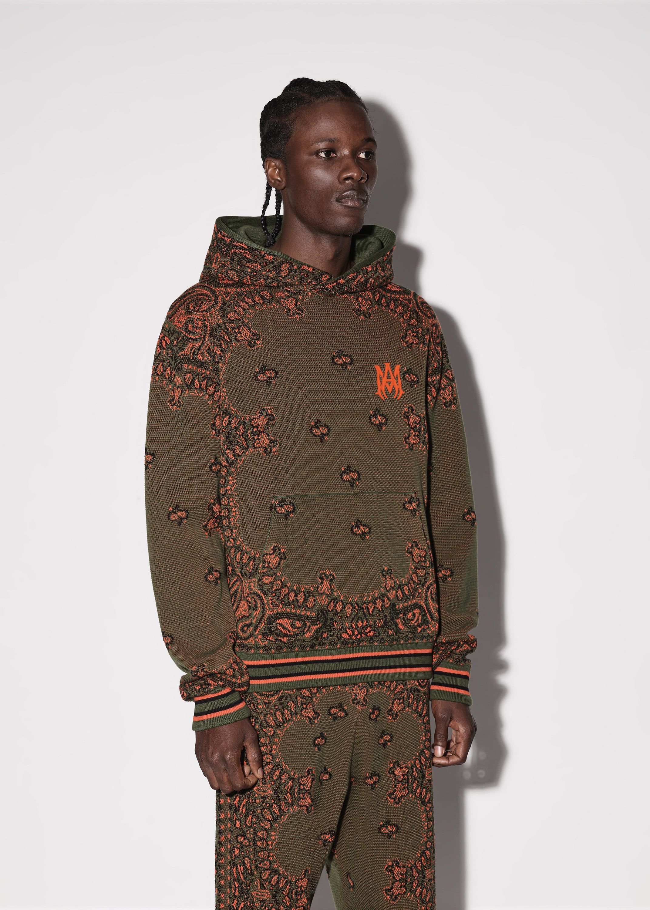 BANDANA B-BALL HOODIE - GREEN / ORANGE | Parallel