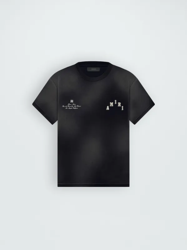 VINTAGE COLLEGIATE TEE - BLACK sold by AMIRI