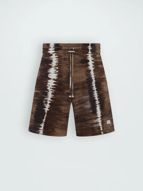 LEATHER TIE DYE SHORT - BROWN made by AMIRI