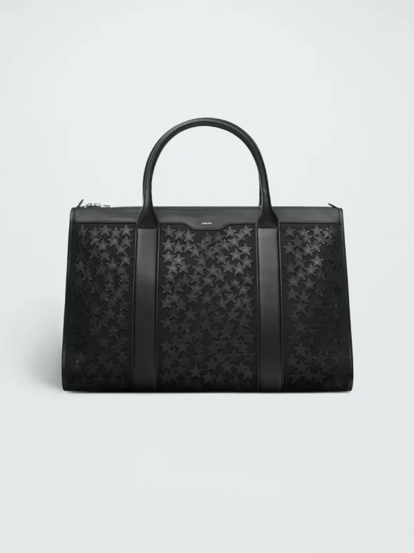 CANVAS/LEATHER STARS WEEKENDER - BLACK sold by AMIRI
