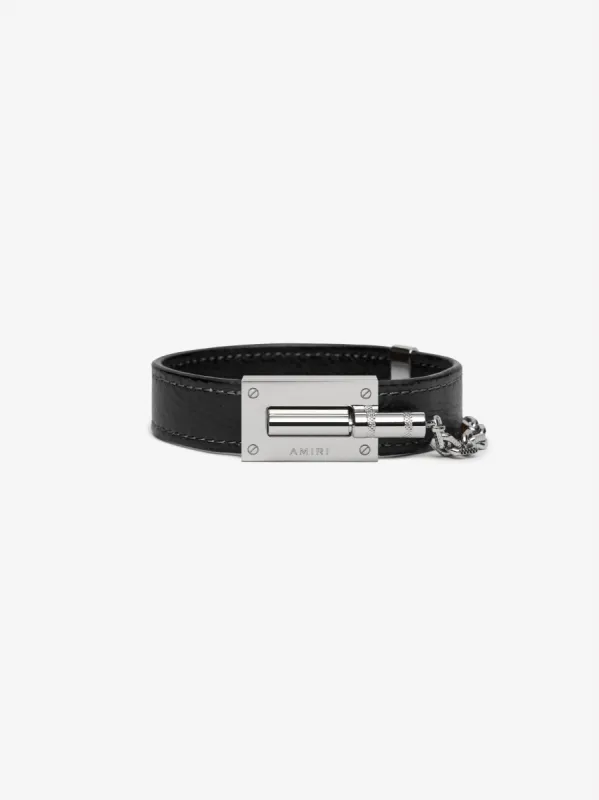 PEBBLED JAX BRACELET - BLACK made by AMIRI