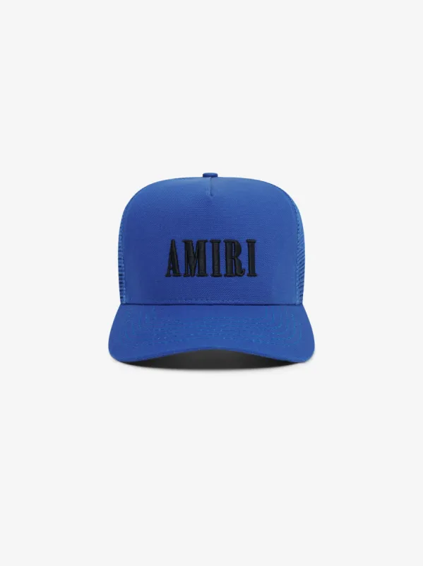 AMIRI CORE LOGO TRUCKER HAT - BLUE / BLACK sold by AMIRI