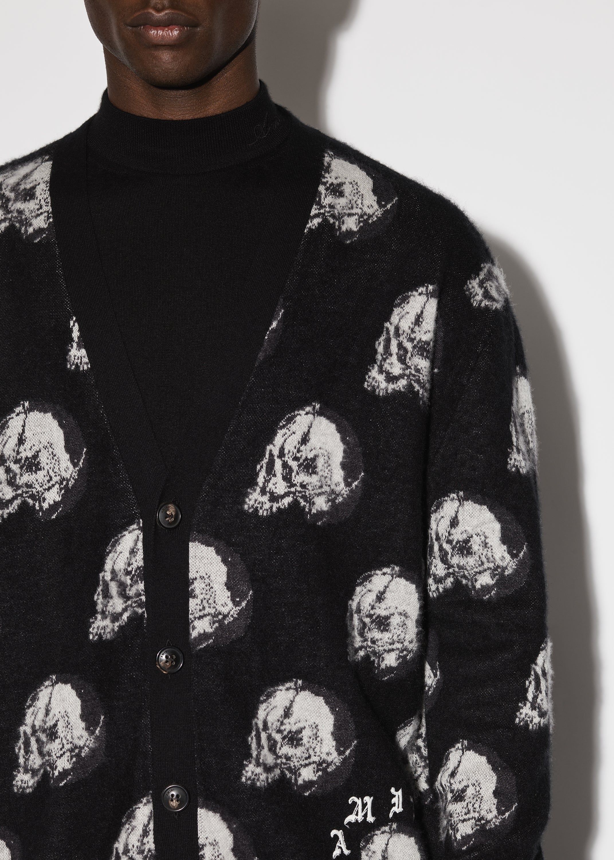 WES LANG REPEAT SKULL CARDIGAN - BLACK sold by AMIRI product image thumbnail 5