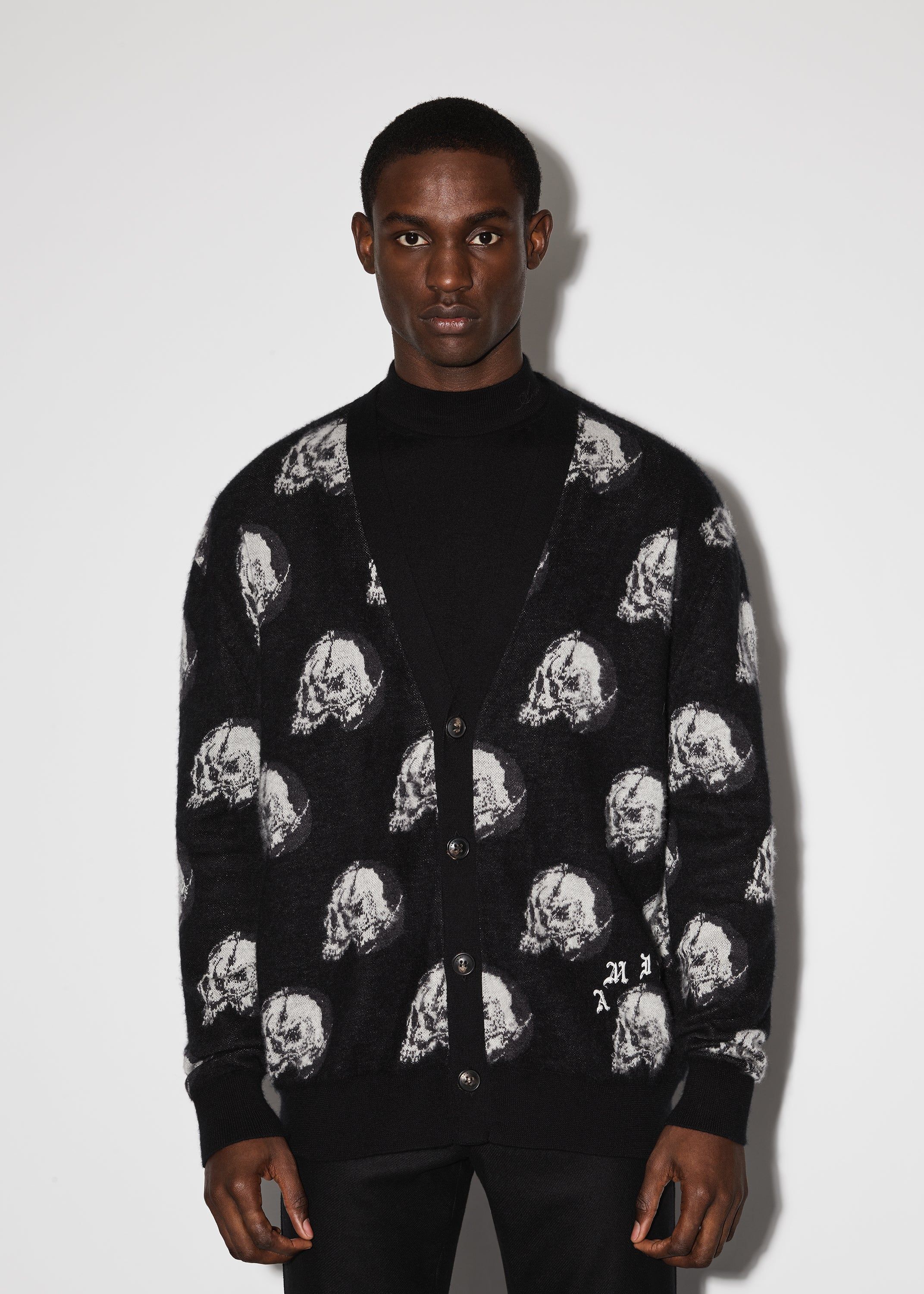 WES LANG REPEAT SKULL CARDIGAN - BLACK sold by AMIRI product image thumbnail 2