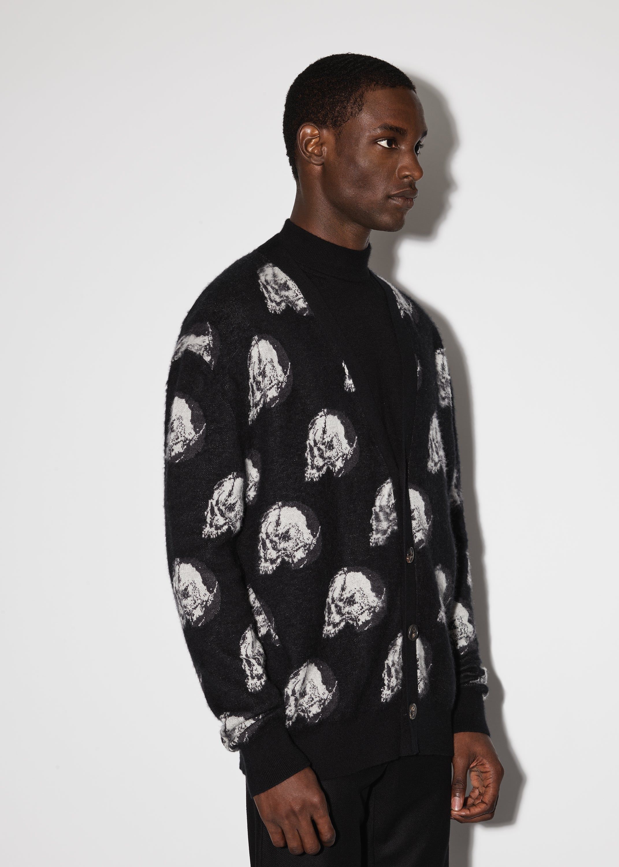 WES LANG REPEAT SKULL CARDIGAN - BLACK sold by AMIRI product image thumbnail 3