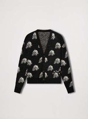 WES LANG REPEAT SKULL CARDIGAN - BLACK made by AMIRI
