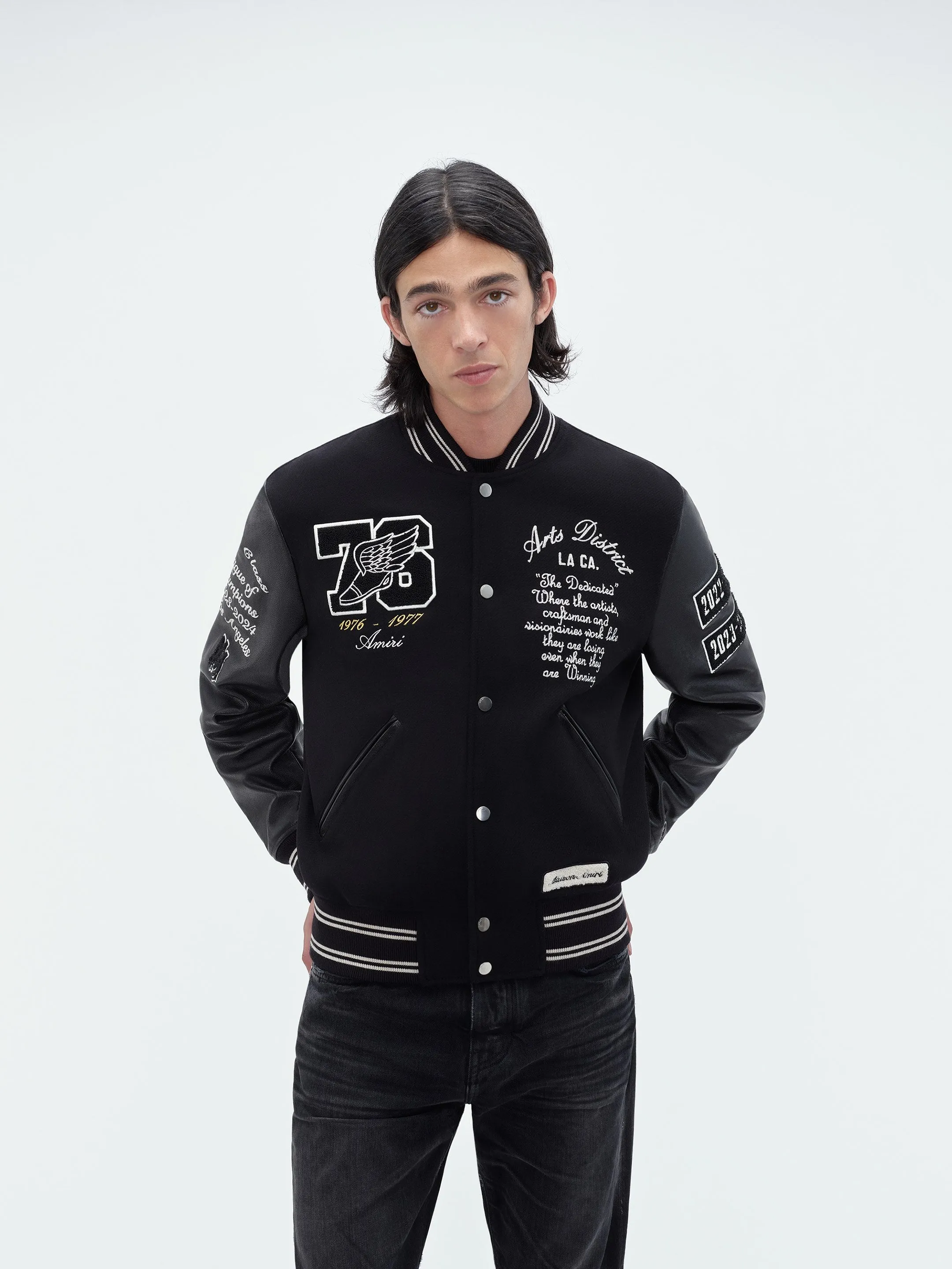 OVERSIZED EAGLE VARSITY JACKET - Black sold by AMIRI product image thumbnail 3