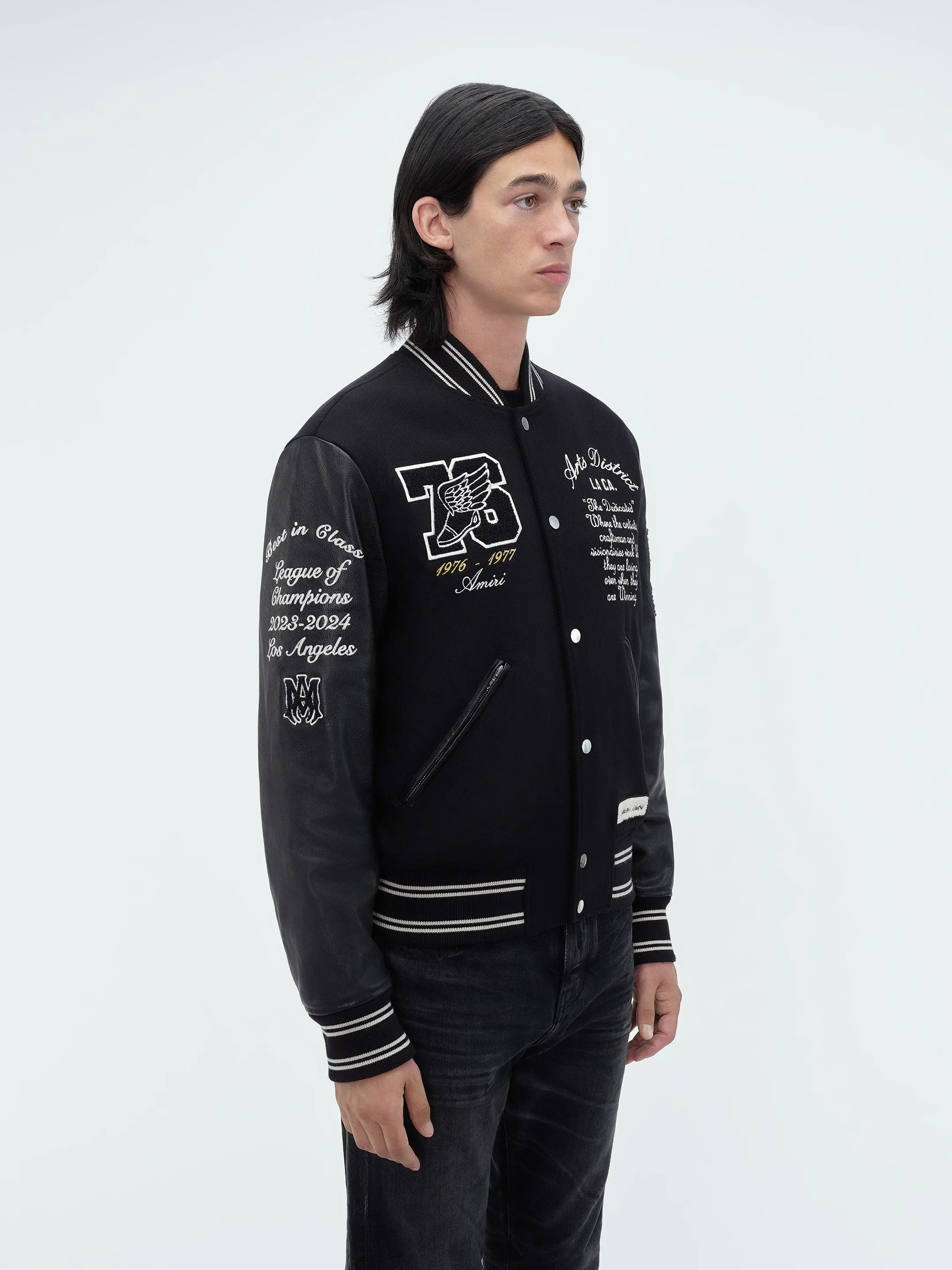 OVERSIZED EAGLE VARSITY JACKET - Black sold by AMIRI product image thumbnail 4