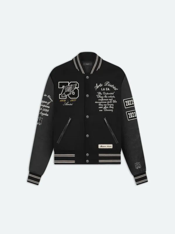 OVERSIZED EAGLE VARSITY JACKET - Black made by AMIRI