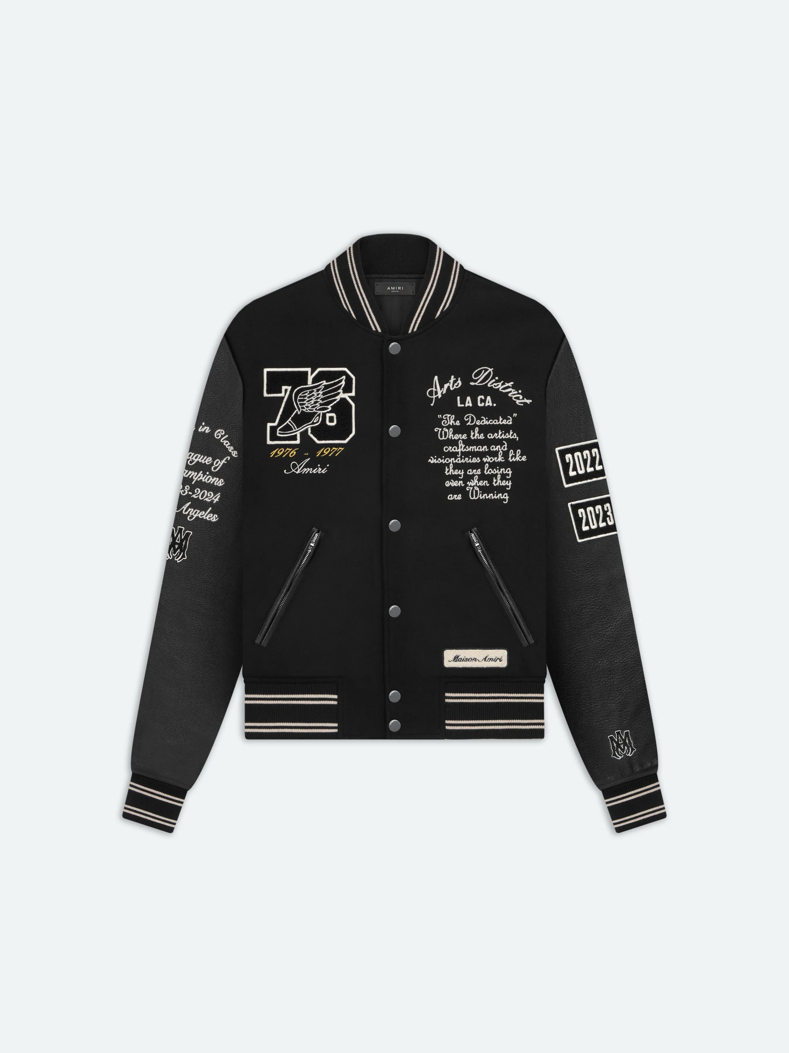 OVERSIZED EAGLE VARSITY JACKET - Black sold by AMIRI