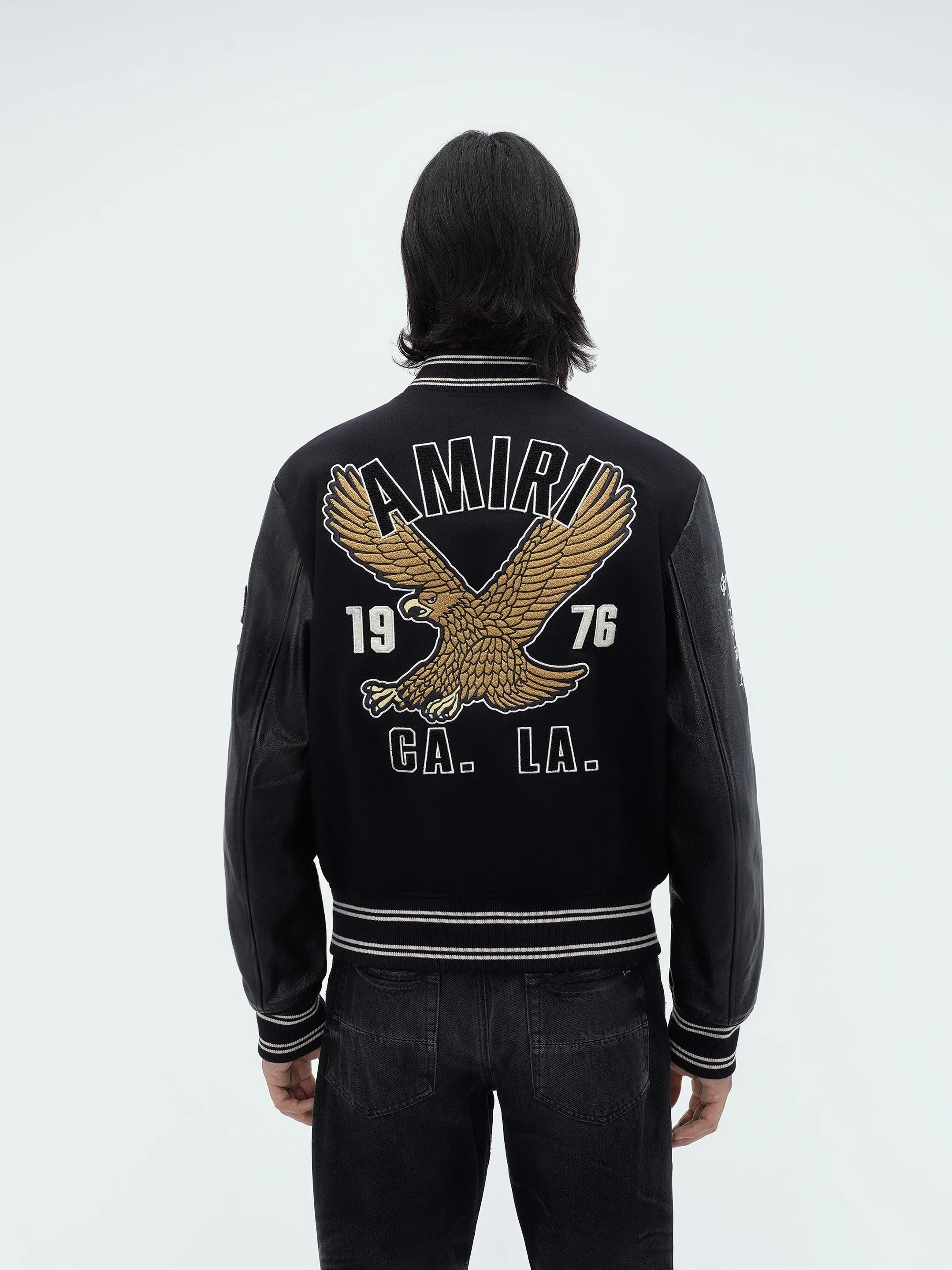 OVERSIZED EAGLE VARSITY JACKET - Black sold by AMIRI product image thumbnail 5