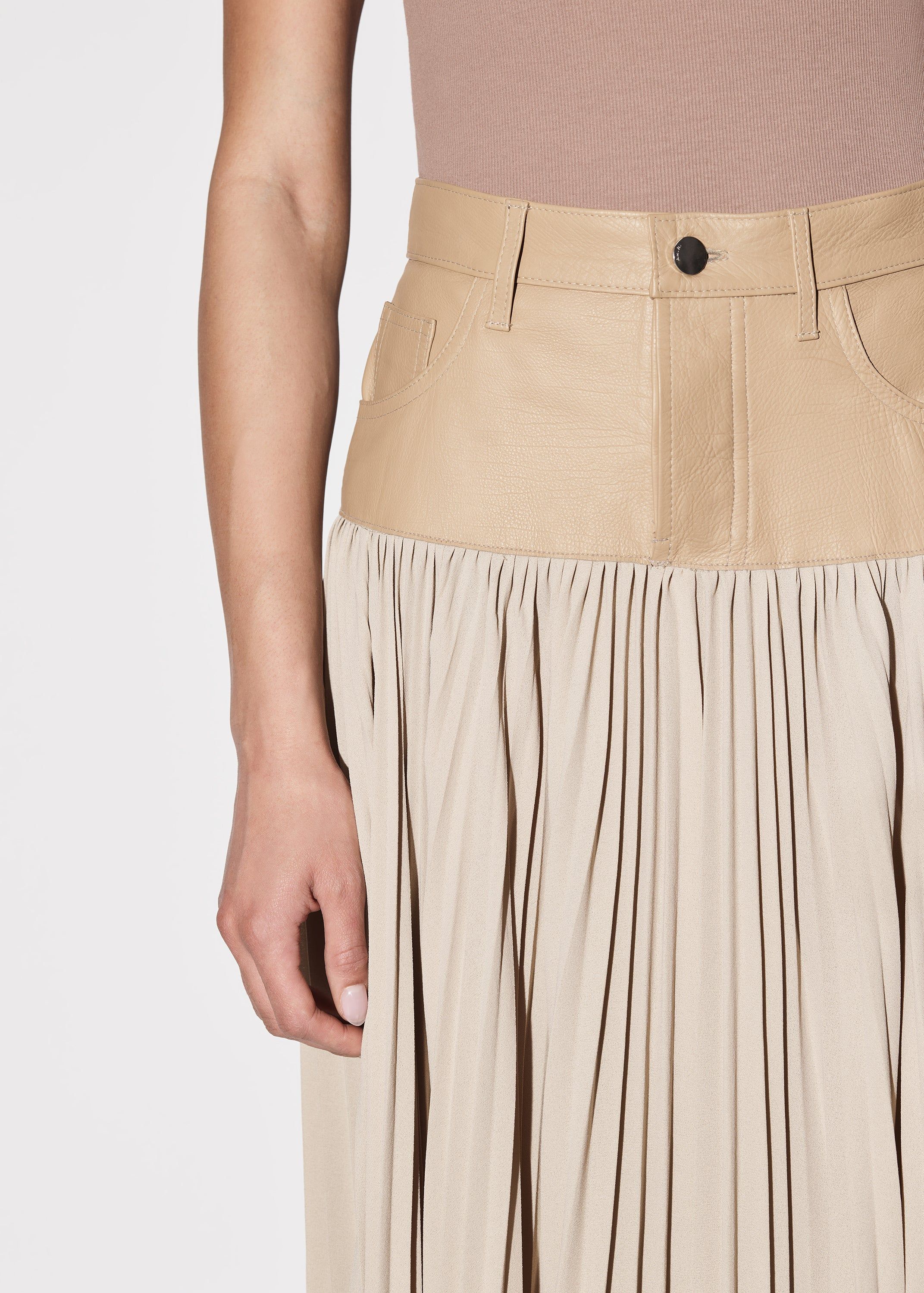 WOMEN - HYBRID PLEATED SKIRT - Beige sold by AMIRI product image thumbnail 6