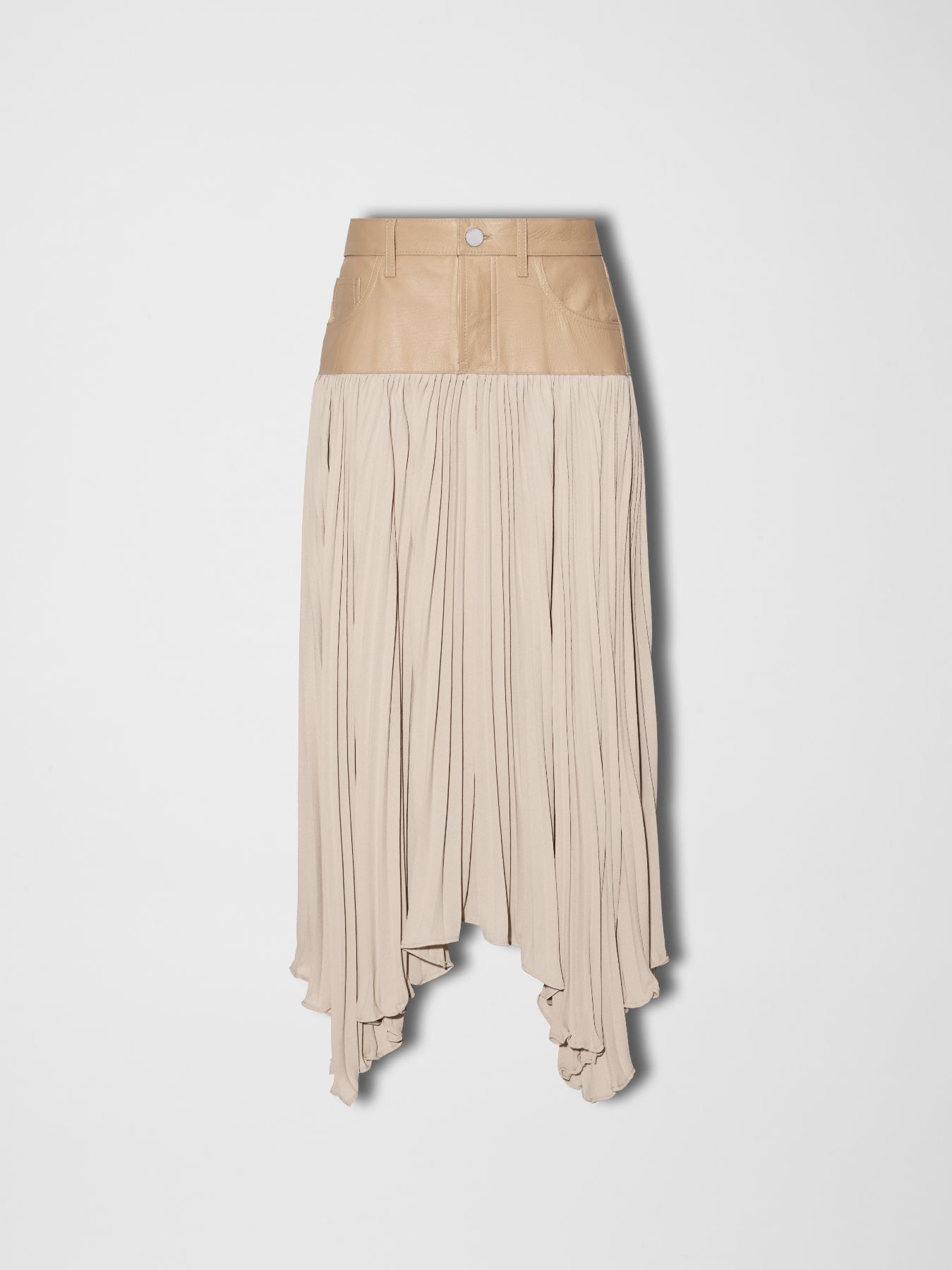 WOMEN - HYBRID PLEATED SKIRT - Beige sold by AMIRI