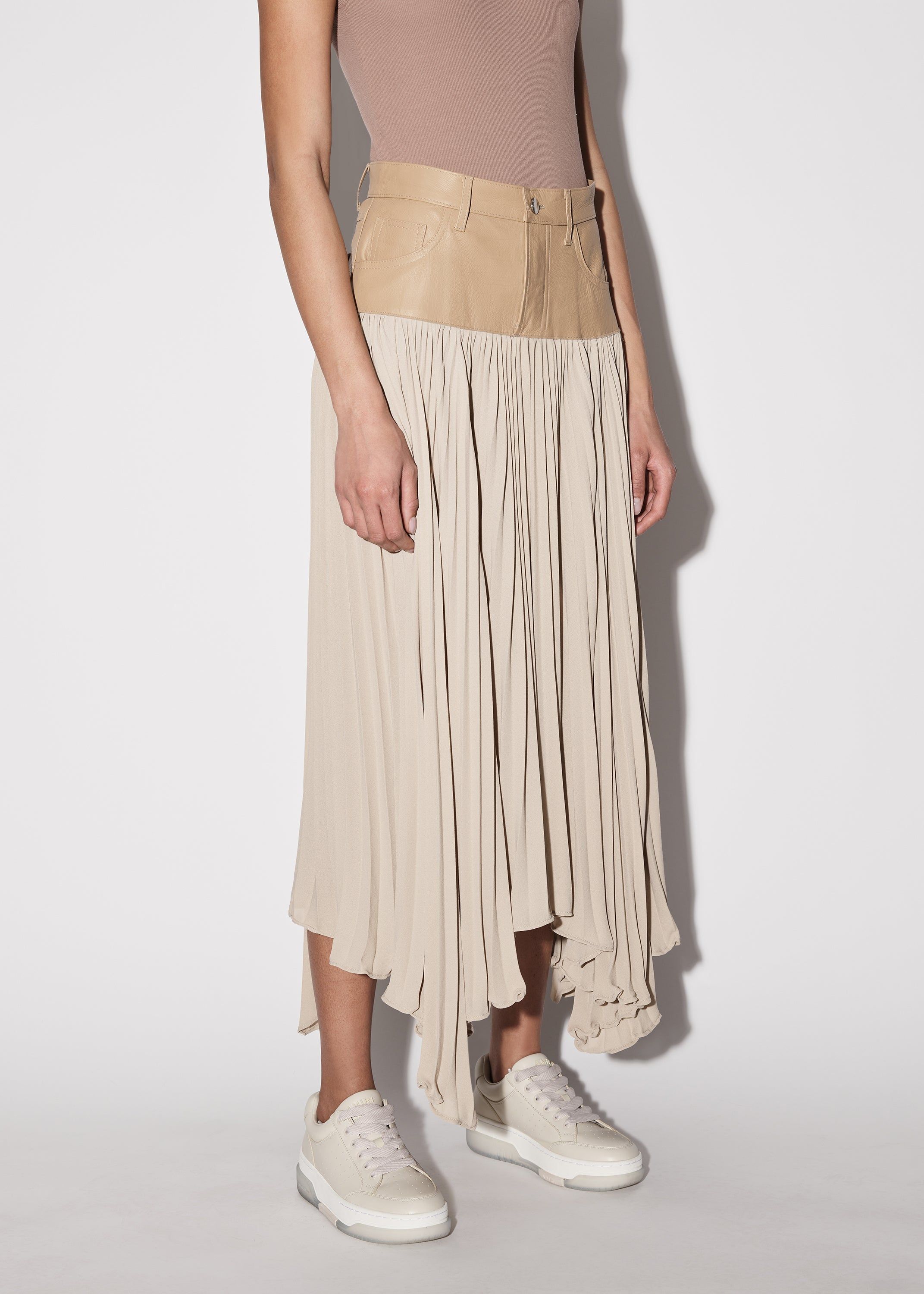 WOMEN - HYBRID PLEATED SKIRT - Beige sold by AMIRI product image thumbnail 4