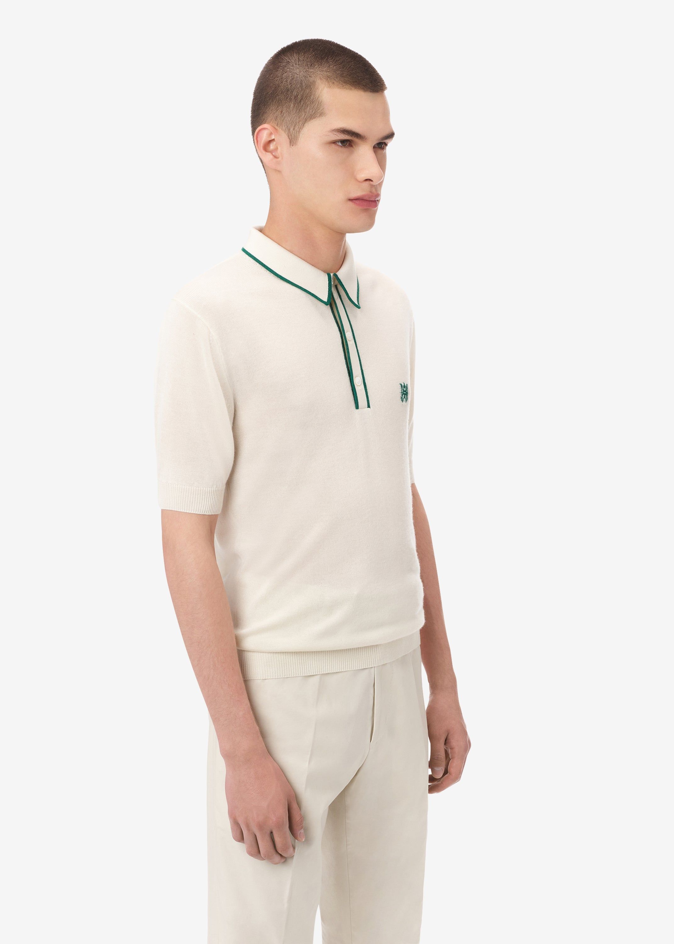 SHORT SLEEVE POLO - Alabaster sold by AMIRI product image thumbnail 3
