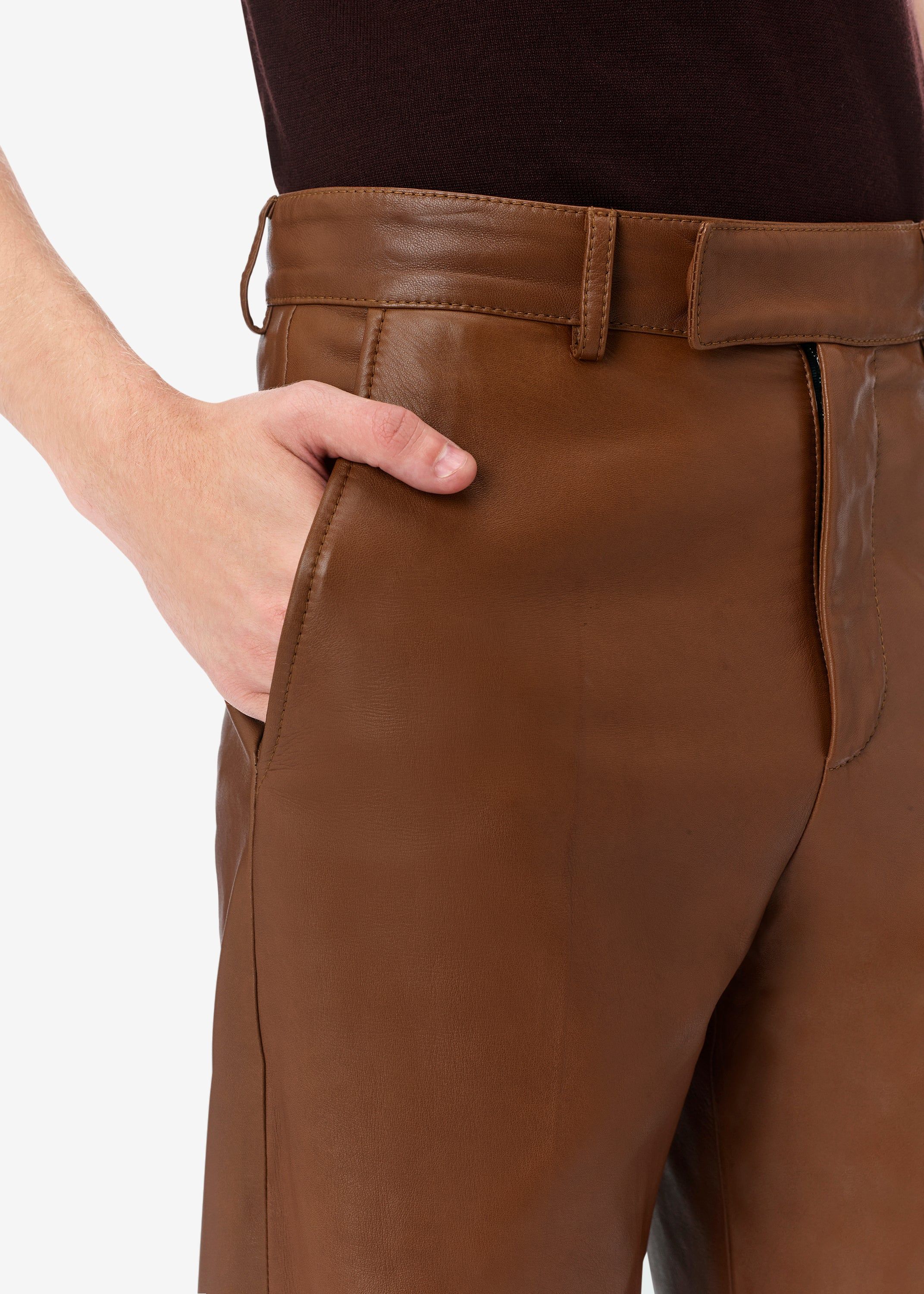 LEATHER BAGGY PANT - TAN sold by AMIRI product image thumbnail 5