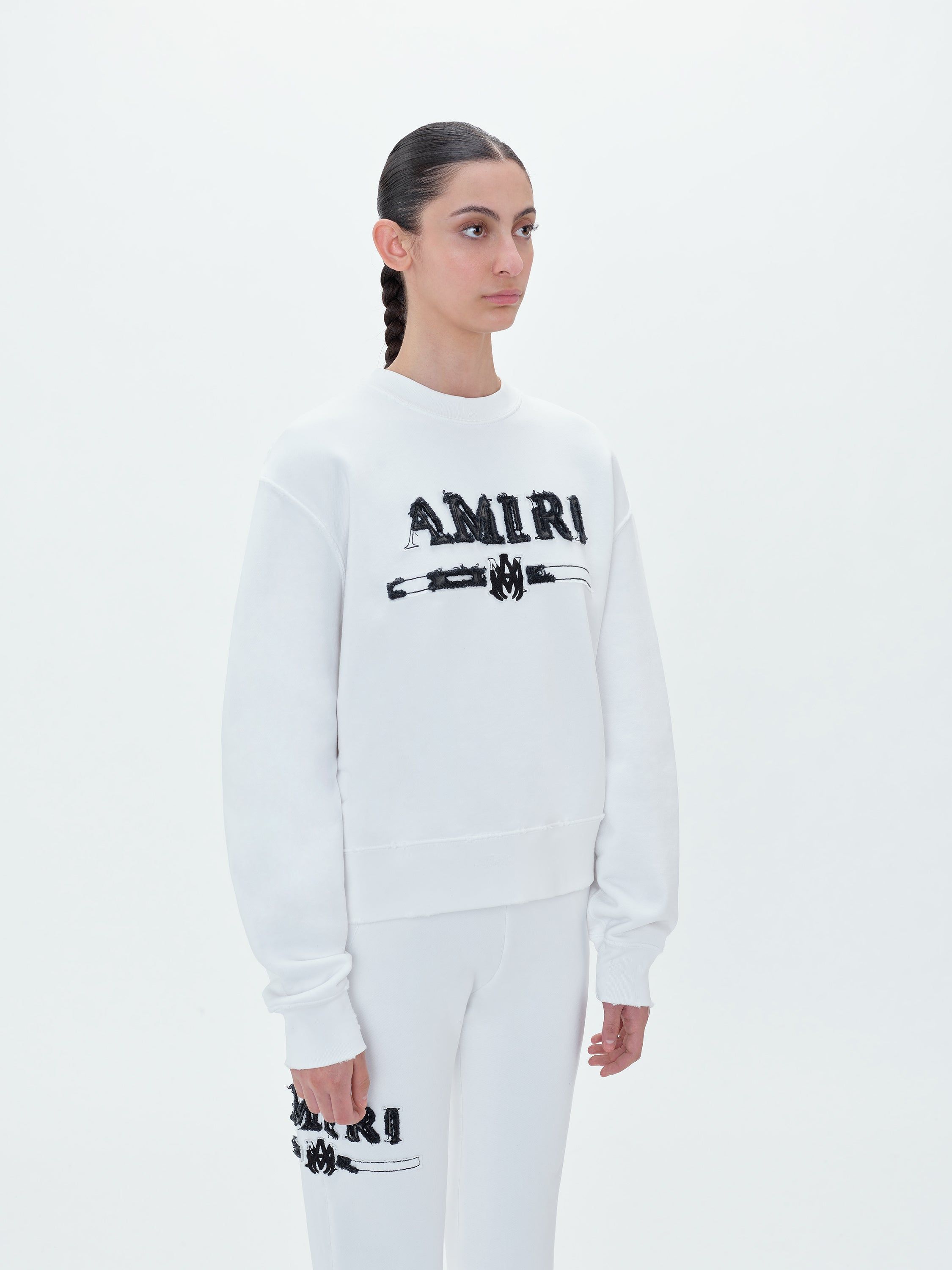 WOMEN - AMIRI M.A. BAR APPLIQUE CREW - WHITE sold by AMIRI product image thumbnail 3
