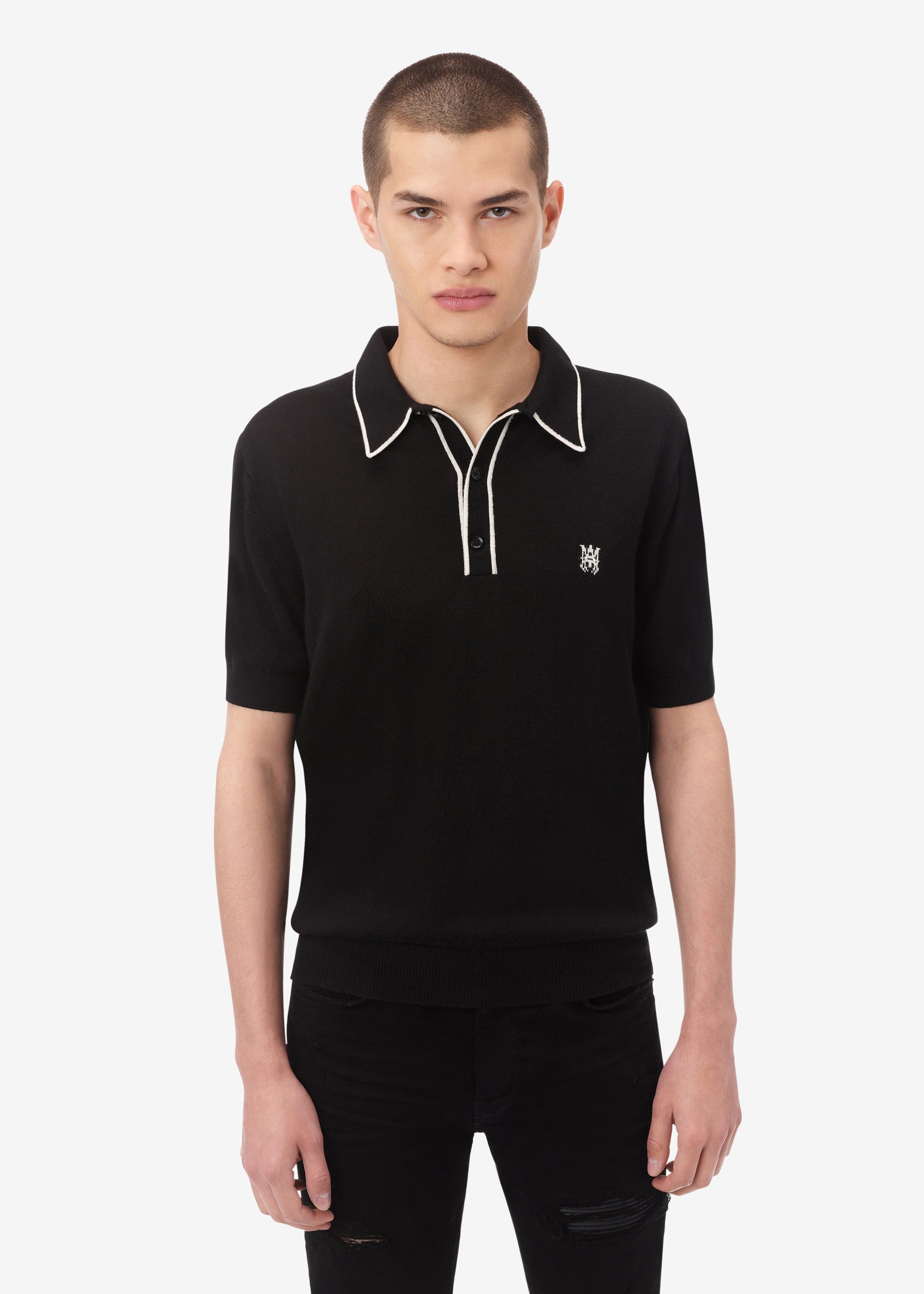 SHORT SLEEVE POLO - BLACK sold by AMIRI product image thumbnail 2