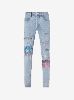 PAJAMA ART PATCH JEAN - LIGHT VINTAGE sold by AMIRI
