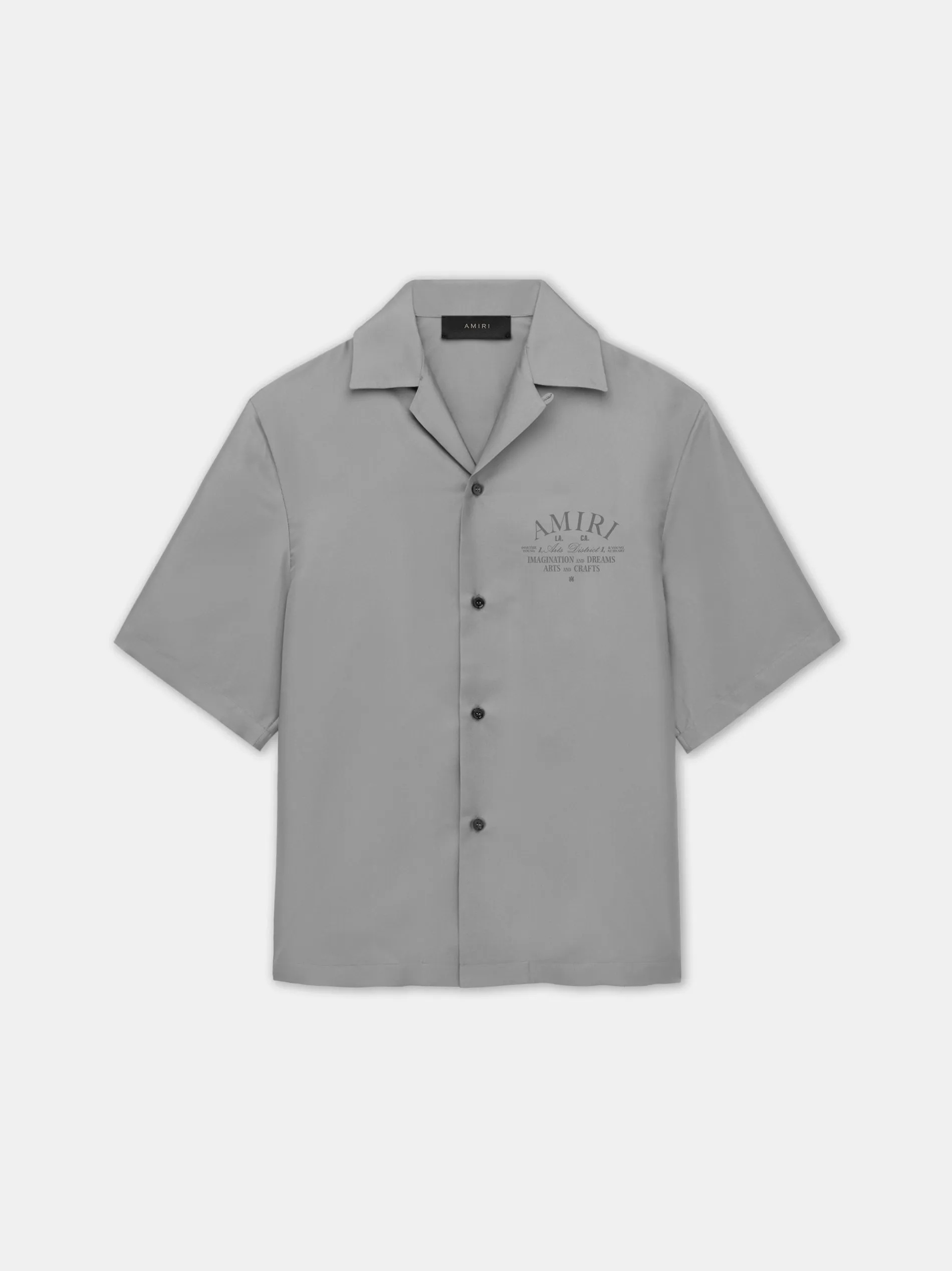 ARTS DISTRICT BOWLING SHIRT - Grey sold by AMIRI