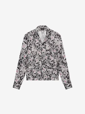 PAISLEY LONG SLEEVE PJ SHIRT - BLACK made by AMIRI