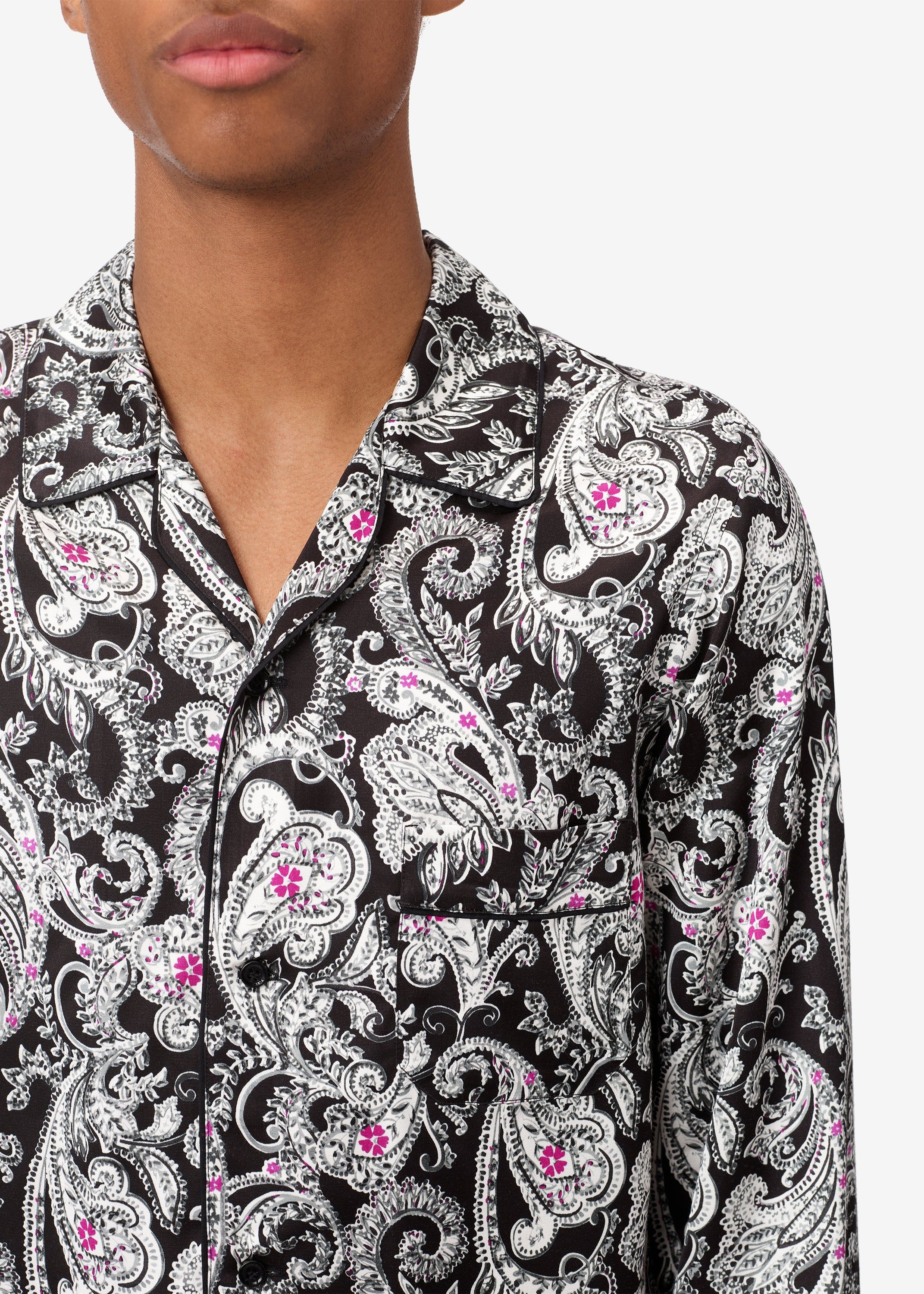 PAISLEY LONG SLEEVE PJ SHIRT - BLACK sold by AMIRI product image thumbnail 5