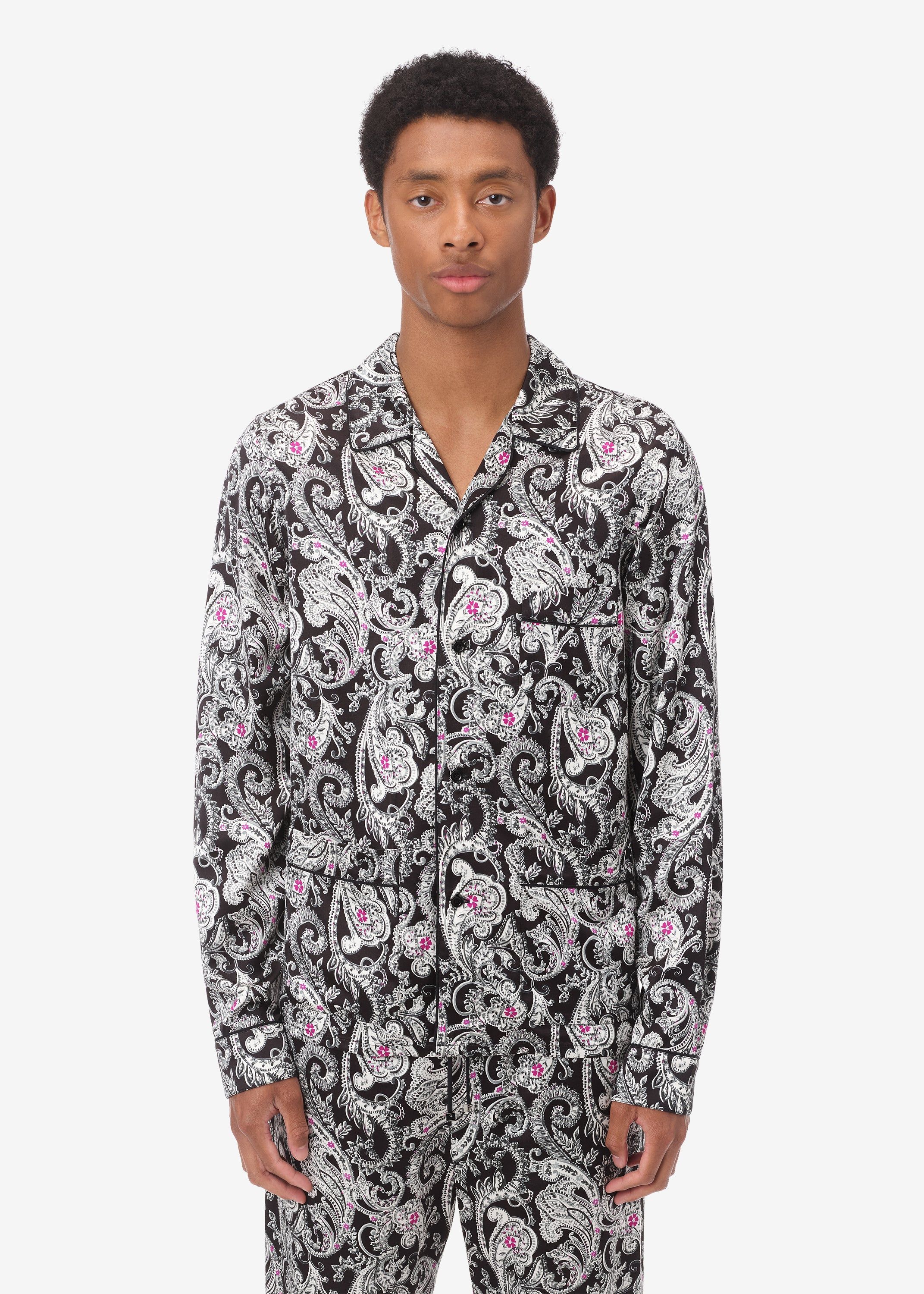 PAISLEY LONG SLEEVE PJ SHIRT - BLACK sold by AMIRI product image thumbnail 2