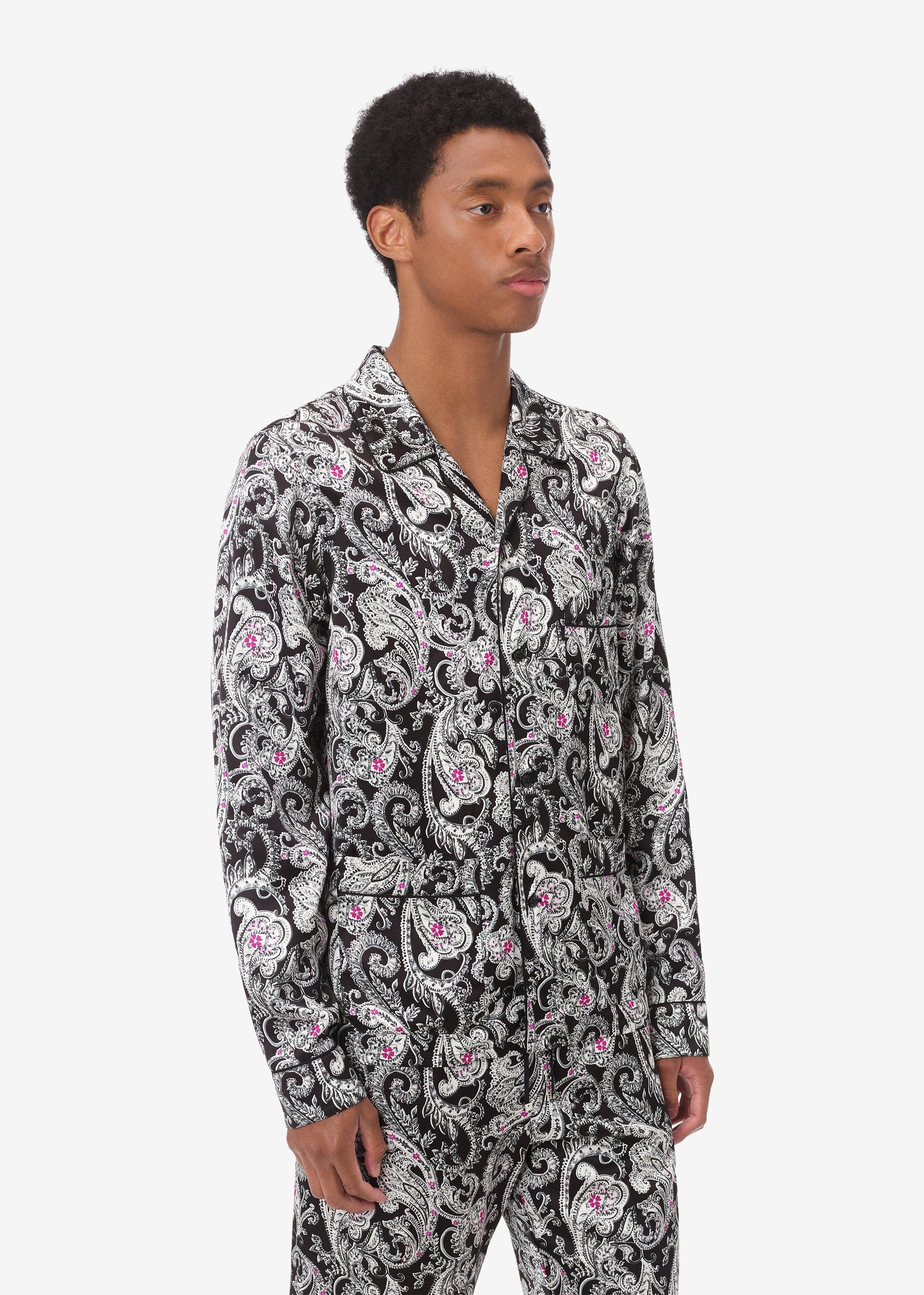 PAISLEY LONG SLEEVE PJ SHIRT - BLACK sold by AMIRI product image thumbnail 3