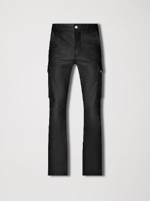 LEATHER CARGO FLARE - BLACK sold by AMIRI