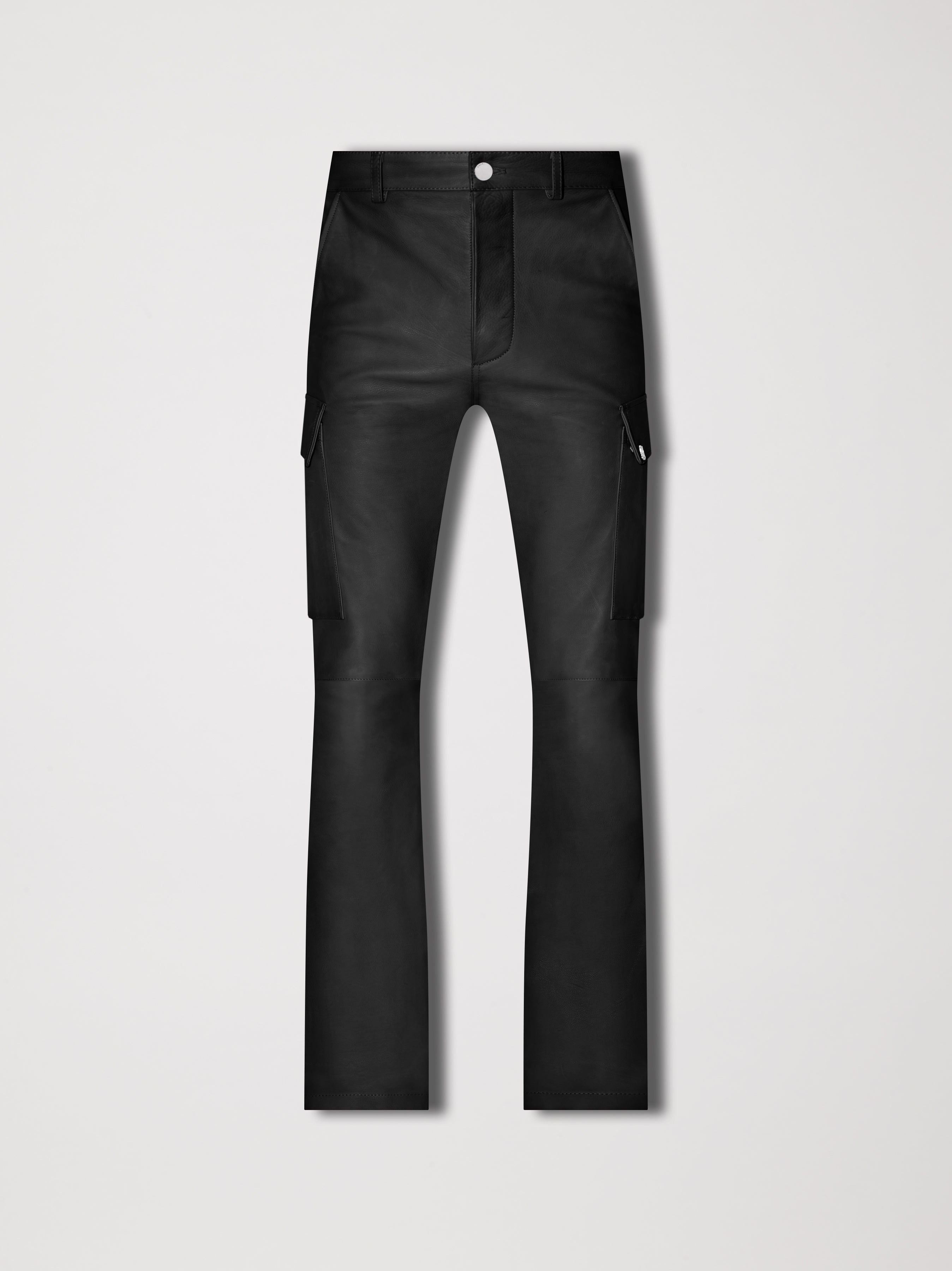 LEATHER CARGO FLARE - BLACK sold by AMIRI