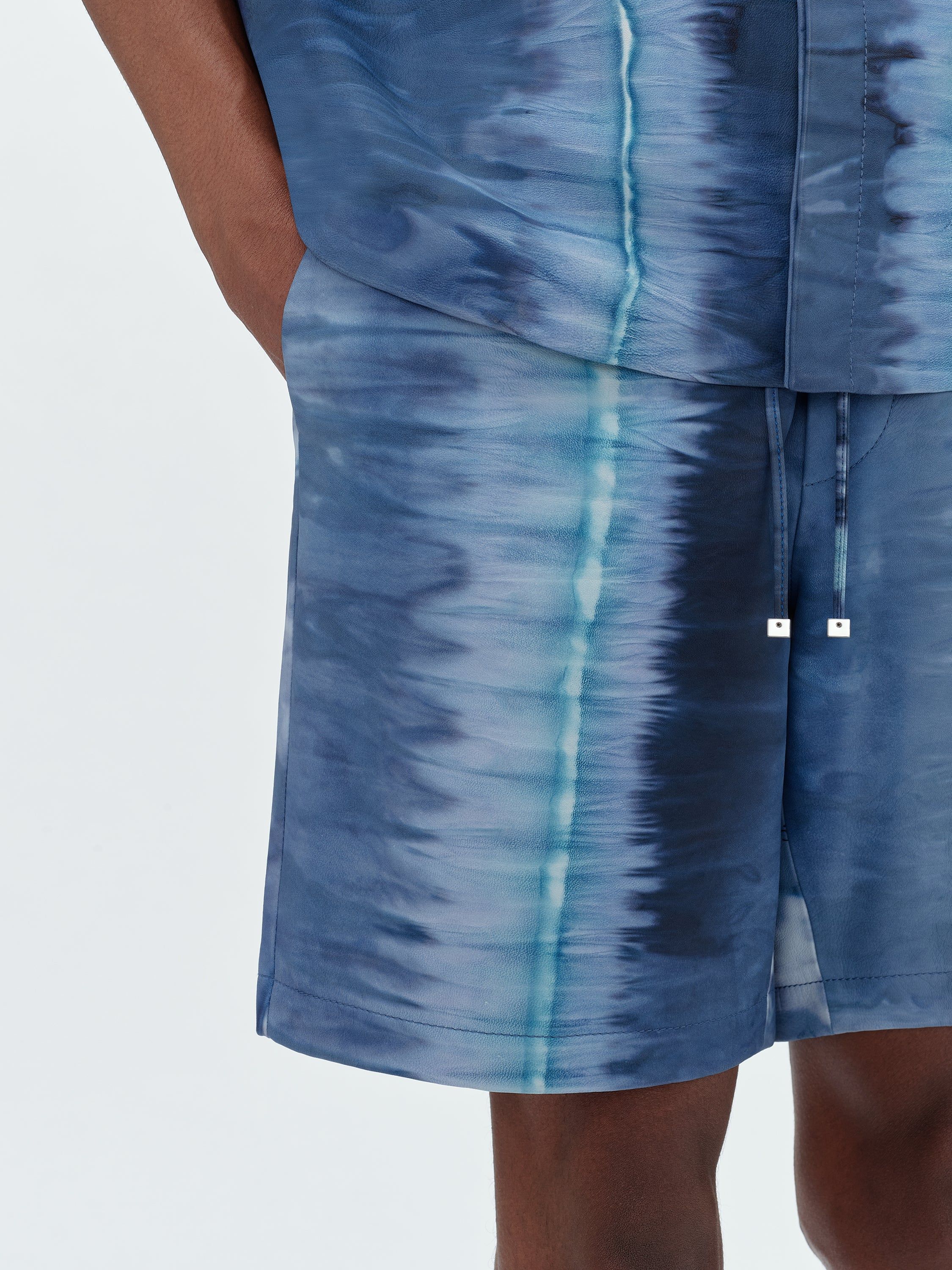 LEATHER TIE DYE SHORT - BLUE sold by AMIRI product image thumbnail 6