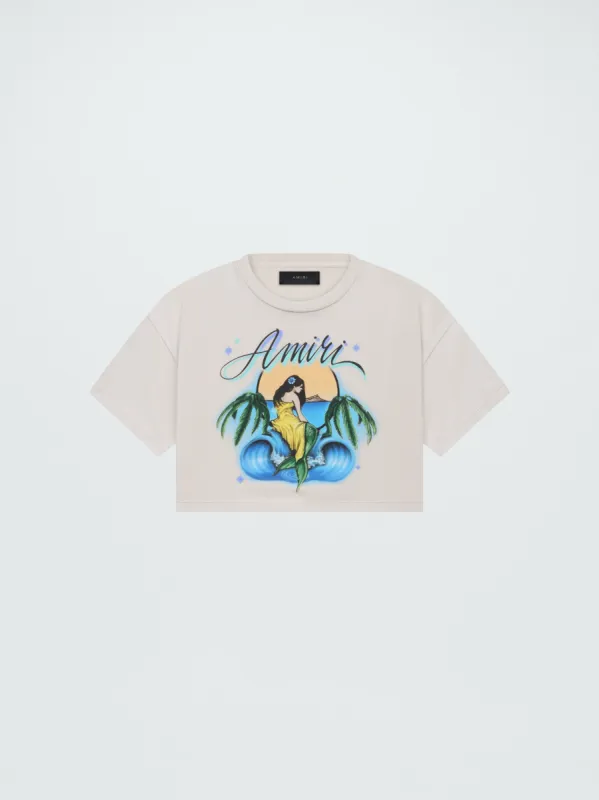 WOMEN - MERMAID CROPPED TEE - ALABASTER sold by AMIRI