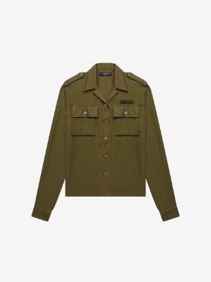 CASHMERE MILITARY SHIRT - MILITARY GREEN sold by AMIRI