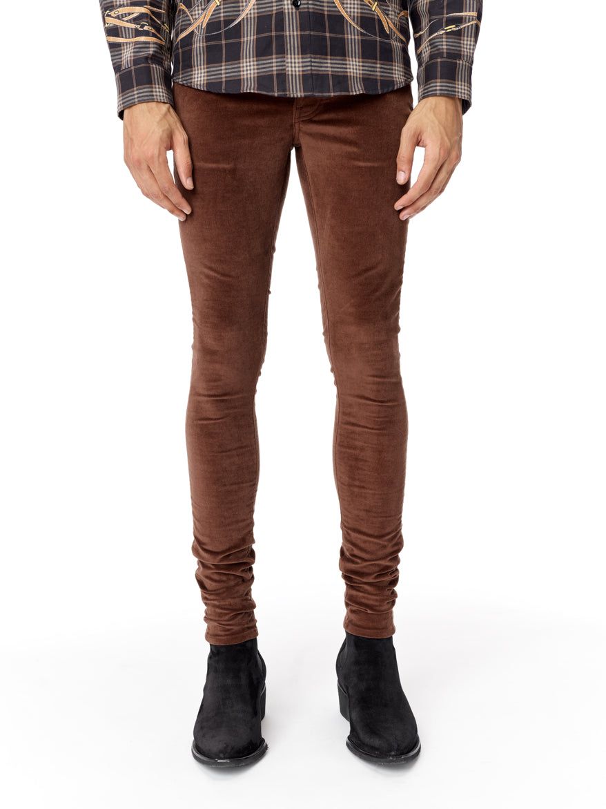 Velvet Stack Pants - Brown sold by AMIRI product image thumbnail 2