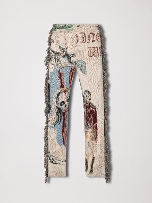 TAPESTRY BLOOD 38 FLARE PANTS - ALABASTER sold by AMIRI
