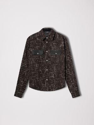 BOUCLE PADDED OVERSHIRT - BROWN sold by AMIRI