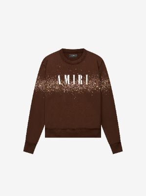 AMIRI CORE LOGO CRYSTAL PAINTER CREW - BROWN made by AMIRI