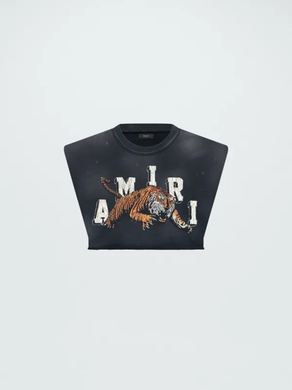 WOMEN - CROPPED TIGER TEE - BLACK sold by AMIRI