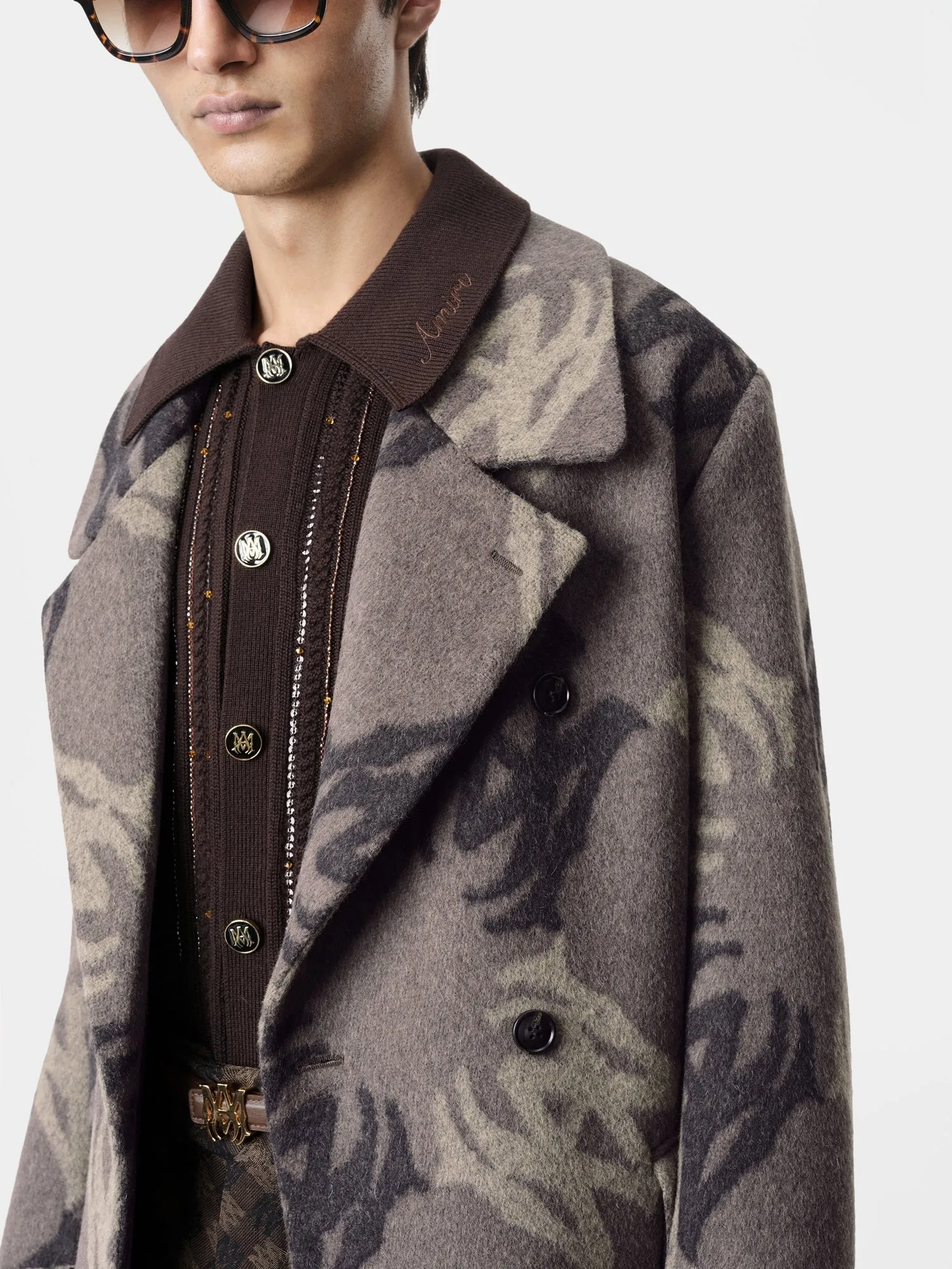 MA QUAD BRUSHED DOUBLE-BREASTED OVERCOAT - Dark Brown sold by AMIRI product image thumbnail 3