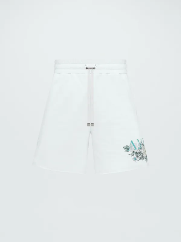 WOMEN - FLORAL AMIRI SWEATSHORT - WHITE sold by AMIRI