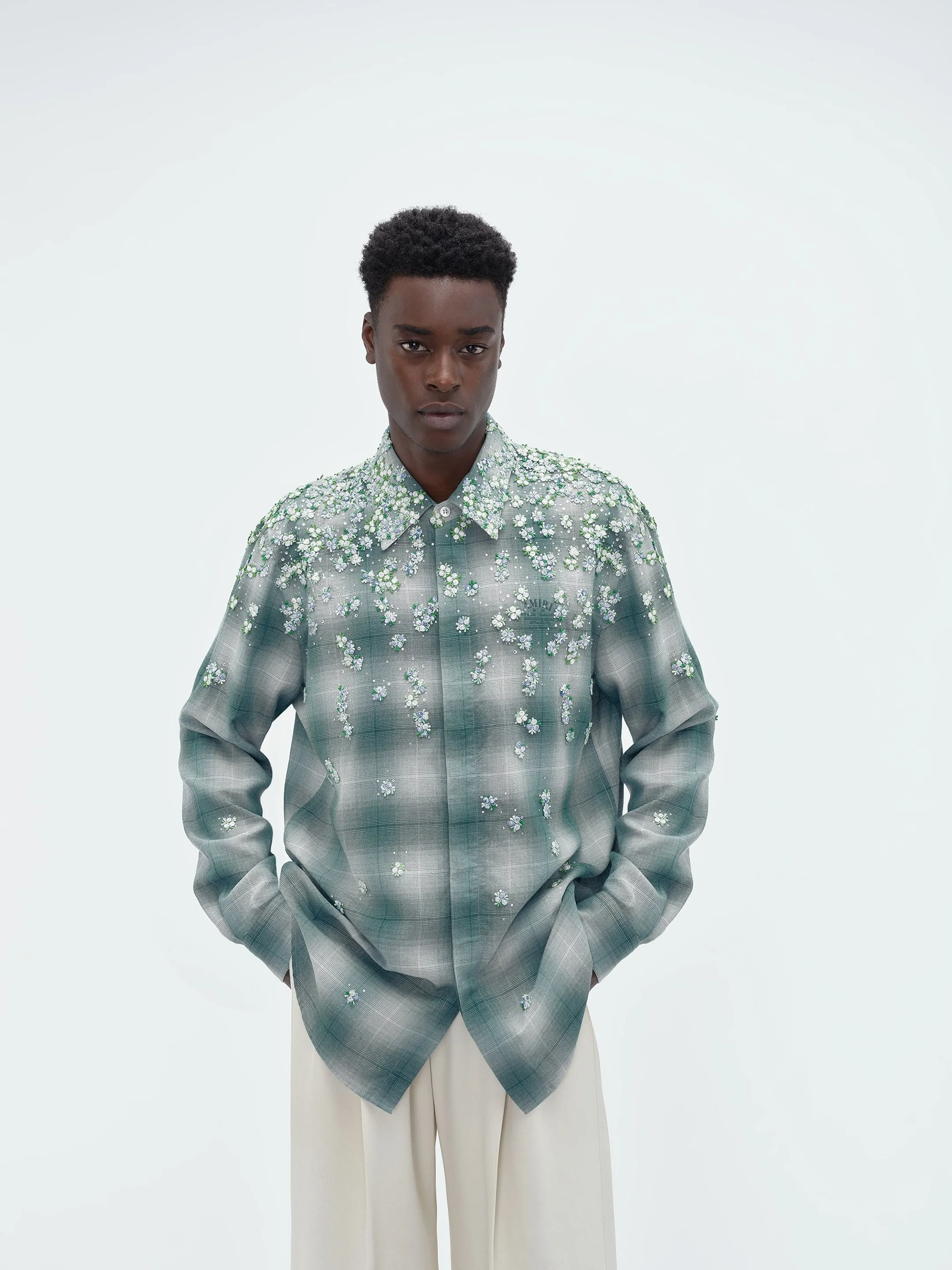FLORAL FLANNEL - Blue sold by AMIRI product image thumbnail 3