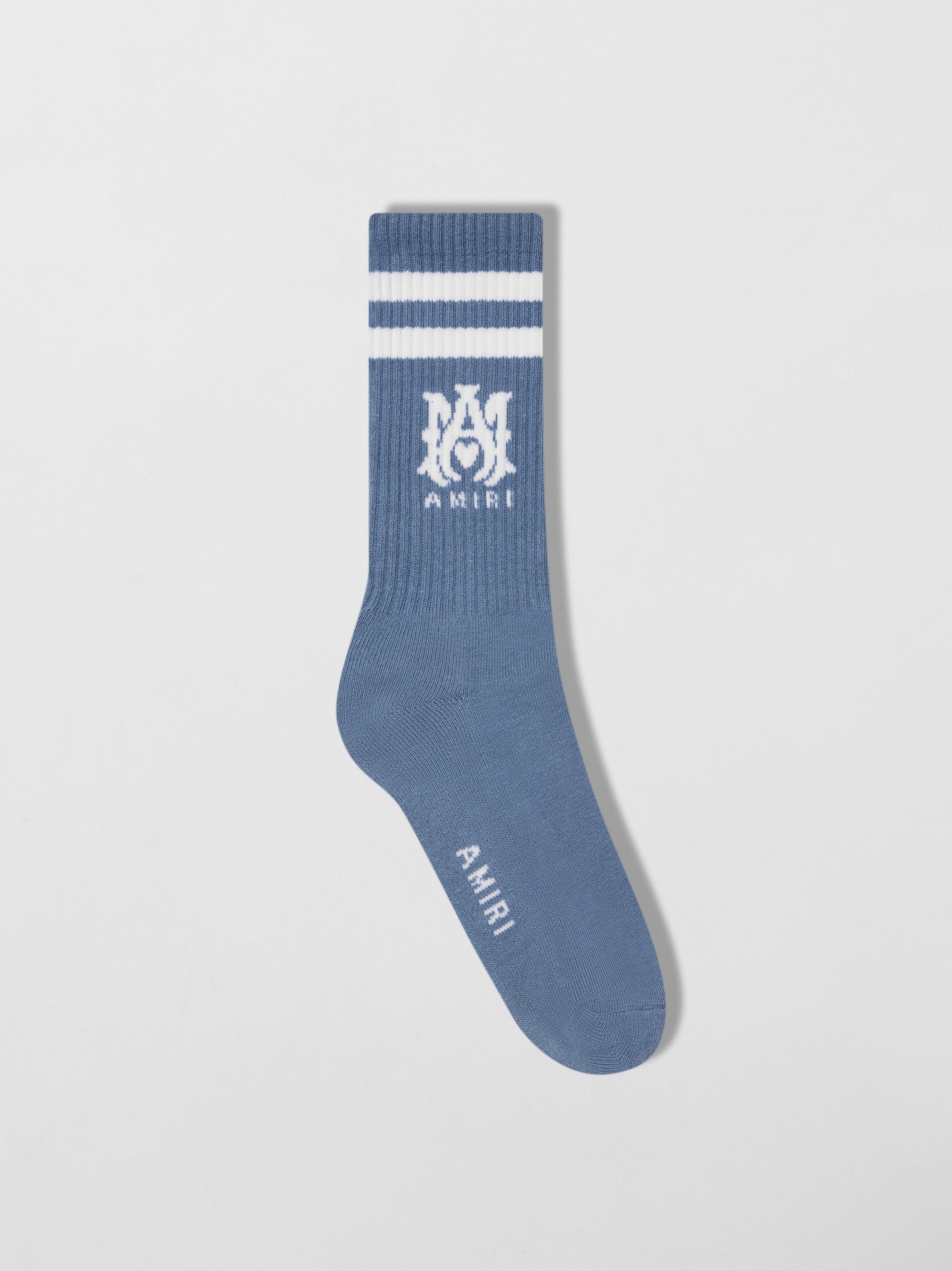 MA STRIPE SOCKS - DUSTY BLUE-COTTON sold by AMIRI