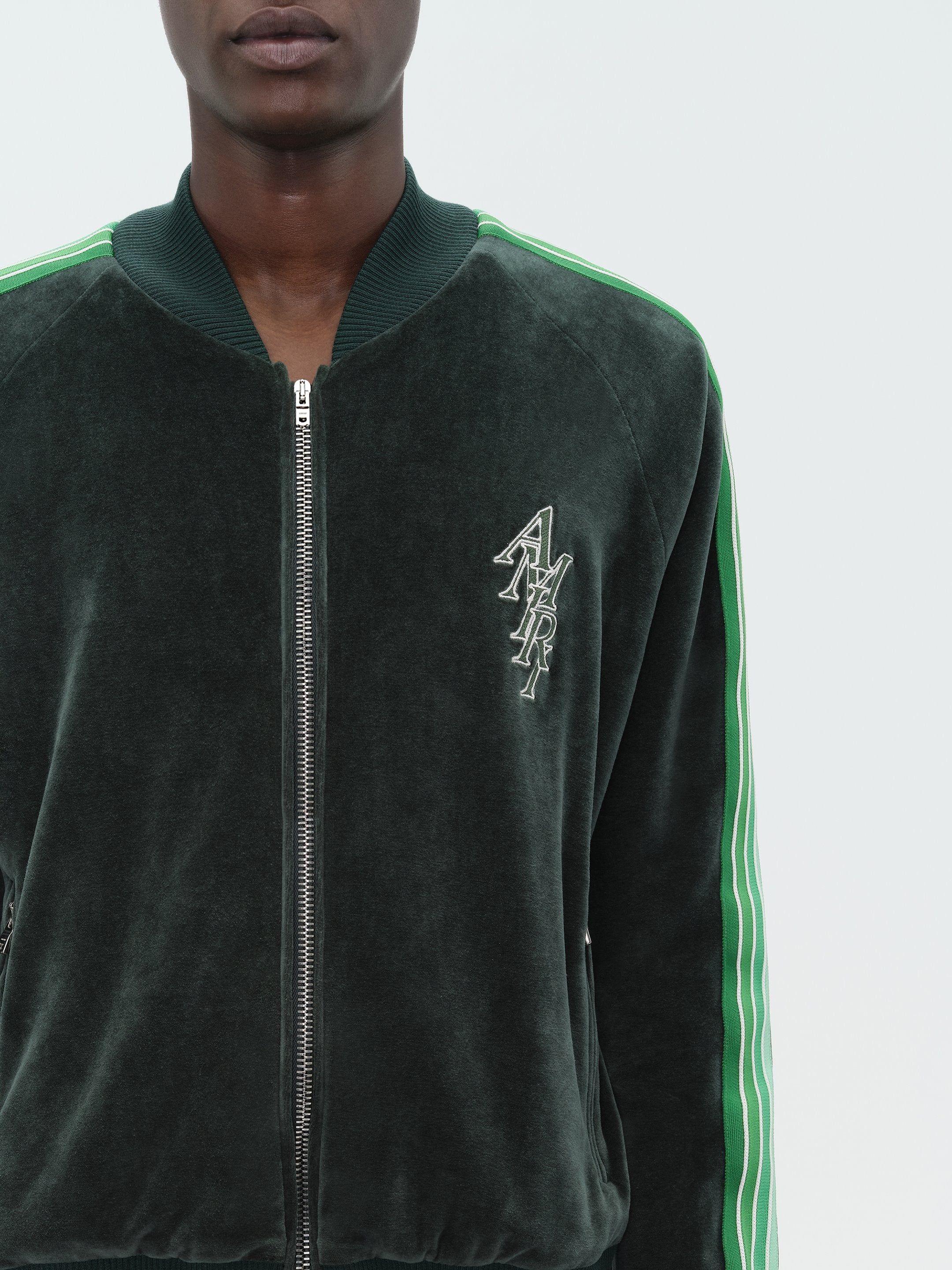 AMIRI STACK VELOUR TRACK JACKET - Rain Forest sold by AMIRI product image thumbnail 5