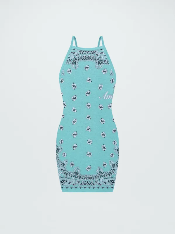 WOMEN - BANDANA HALTER NECK DRESS - TEAL made by AMIRI