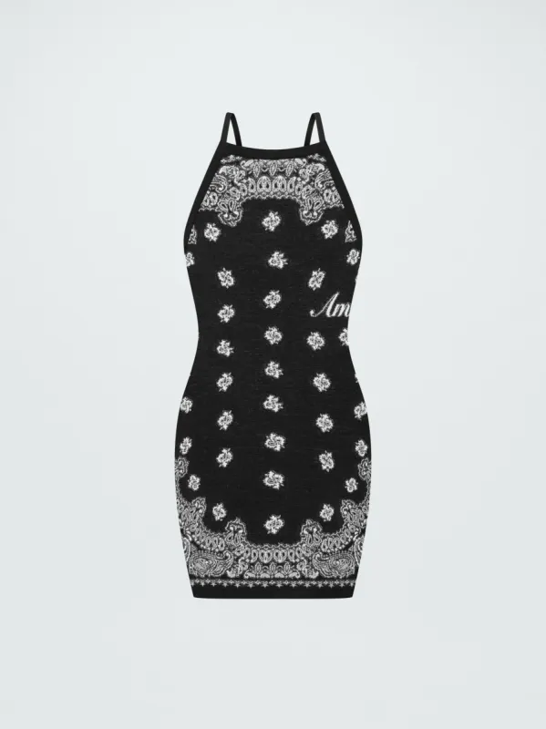 WOMEN - BANDANA HALTER NECK DRESS - BLACK made by AMIRI