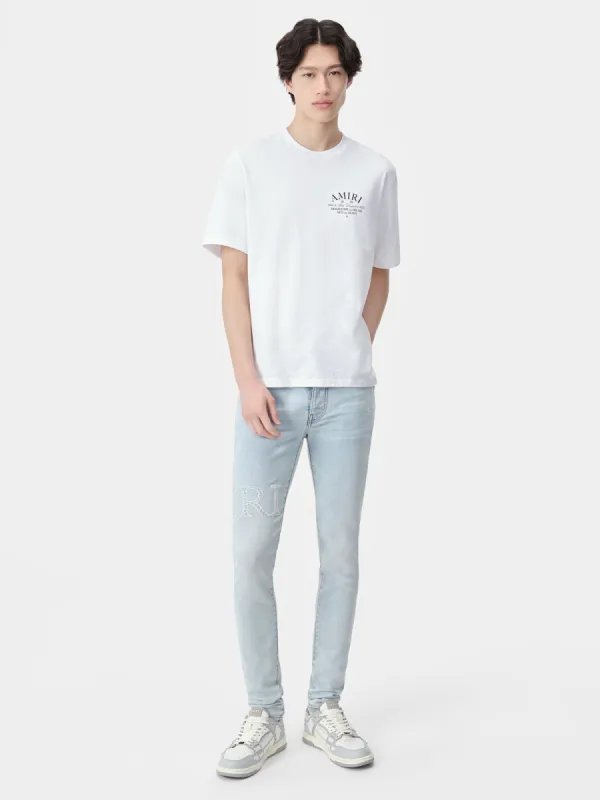 BANDANA JACQUARD LOGO JEAN - Sky Indigo sold by AMIRI