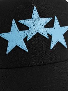 THREE STAR TRUCKER - BLACK_CAROLINA BLUE sold by AMIRI