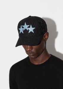 THREE STAR TRUCKER - BLACK_CAROLINA BLUE sold by AMIRI